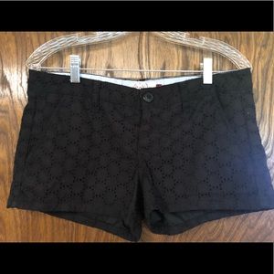 Textured, black shorts